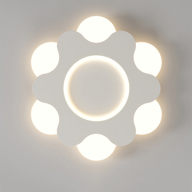 Plafonnier LED en forme de fleur nordique contemporaine avec abat-jour en fer et acrylique pour chambre 