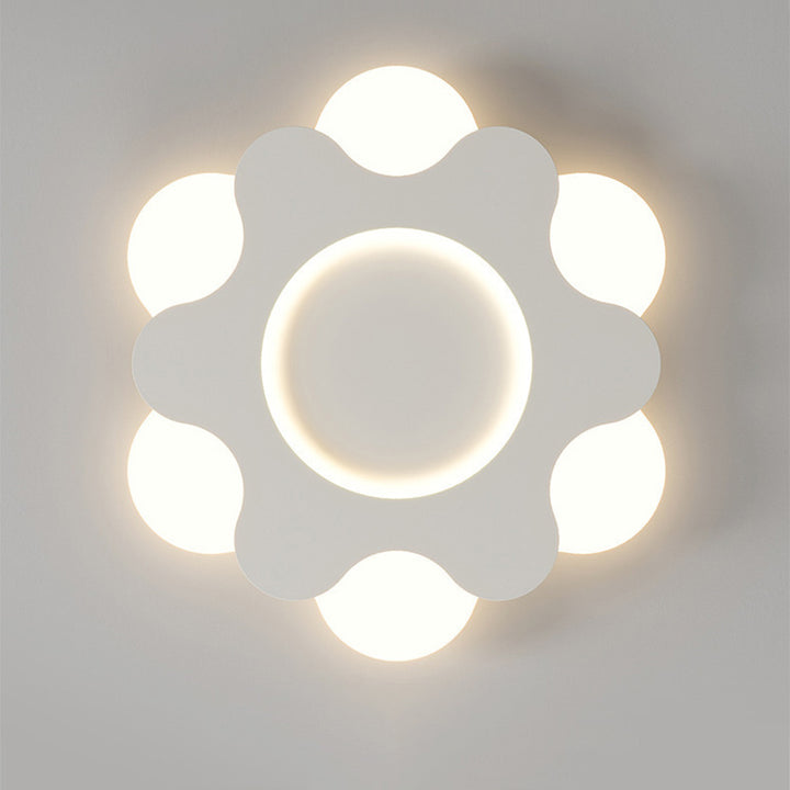 Plafonnier LED en forme de fleur nordique contemporaine avec abat-jour en fer et acrylique pour chambre 