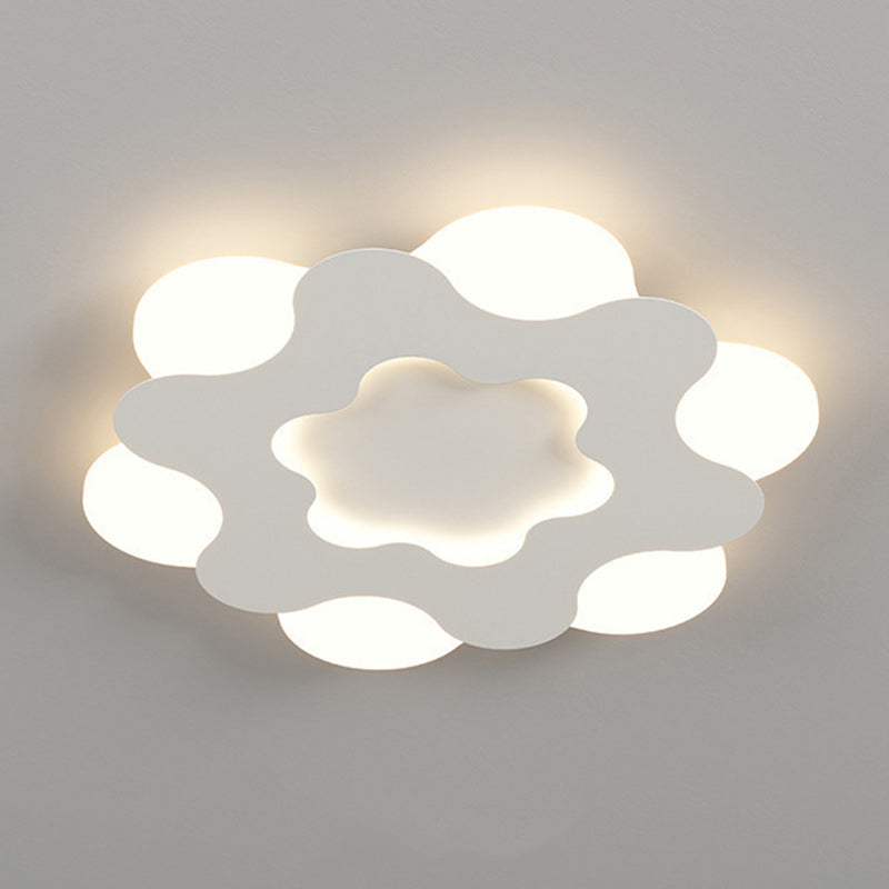 現代北欧フラワー形状鉄アクリルランプシェードLEDフラッシュマウント天井ライト寝室用 