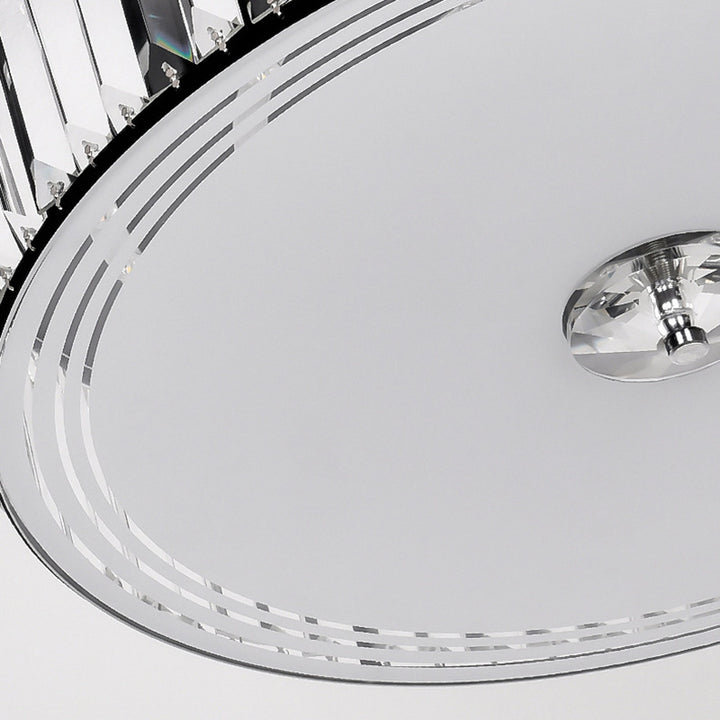 Modern Luxury Round Square Petal Crystal Glass Lampshade Hardware 4/5/6 - Light Flush Mount Ceiling Light For Living Room