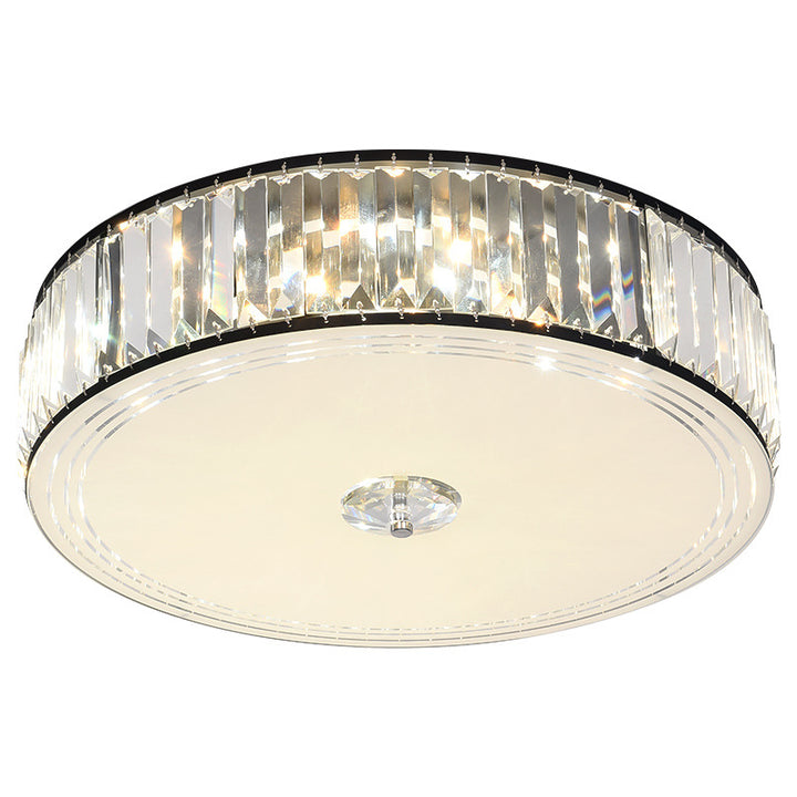 Modern Luxury Round Square Petal Crystal Glass Lampshade Hardware 4/5/6 - Light Flush Mount Ceiling Light For Living Room