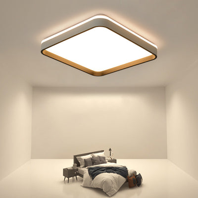 Pantalla de lámpara de hardware cuadrada minimalista moderna de moldeo rotacional LED montada al ras en el techo para dormitorio 