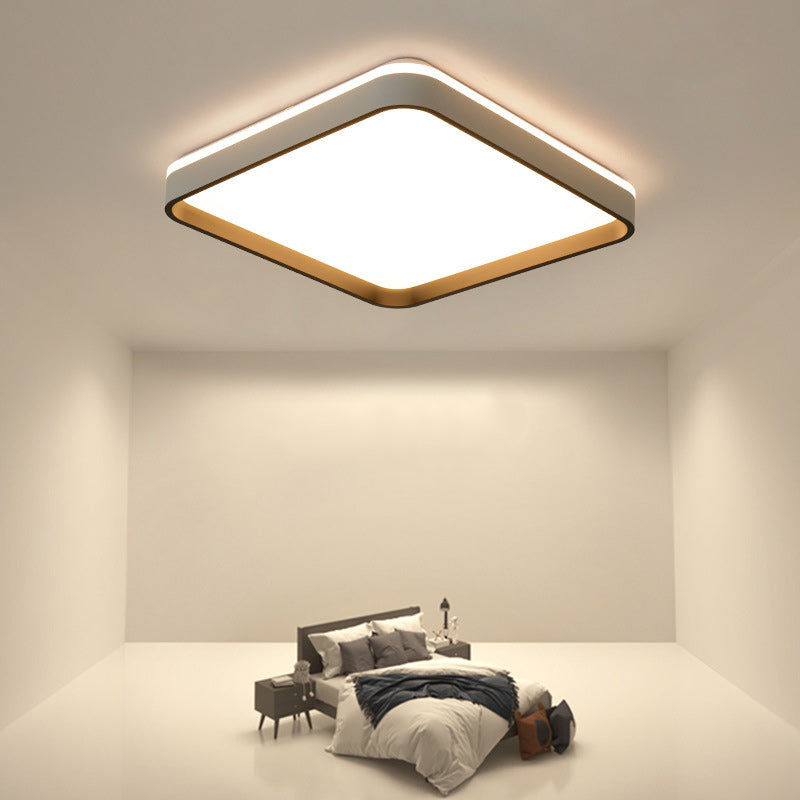 Pantalla de lámpara de hardware cuadrada minimalista moderna de moldeo rotacional LED montada al ras en el techo para dormitorio 