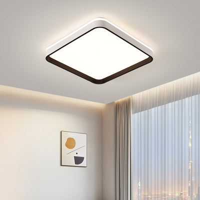 Pantalla de lámpara de hardware cuadrada minimalista moderna de moldeo rotacional LED montada al ras en el techo para dormitorio 