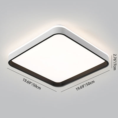 Pantalla de lámpara de hardware cuadrada minimalista moderna de moldeo rotacional LED montada al ras en el techo para dormitorio 