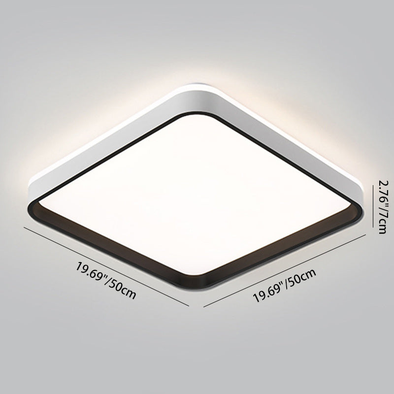 Pantalla de lámpara de hardware cuadrada minimalista moderna de moldeo rotacional LED montada al ras en el techo para dormitorio 