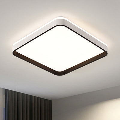 Pantalla de lámpara de hardware cuadrada minimalista moderna de moldeo rotacional LED montada al ras en el techo para dormitorio 