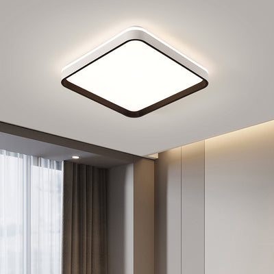 Pantalla de lámpara de hardware cuadrada minimalista moderna de moldeo rotacional LED montada al ras en el techo para dormitorio 