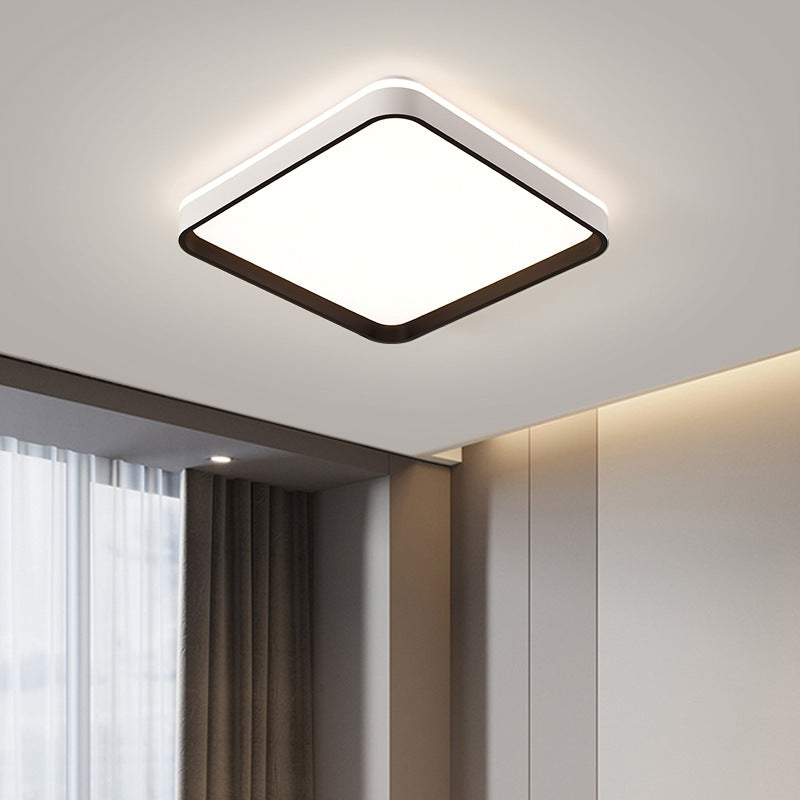 Pantalla de lámpara de hardware cuadrada minimalista moderna de moldeo rotacional LED montada al ras en el techo para dormitorio 