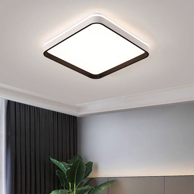 Pantalla de lámpara de hardware cuadrada minimalista moderna de moldeo rotacional LED montada al ras en el techo para dormitorio 