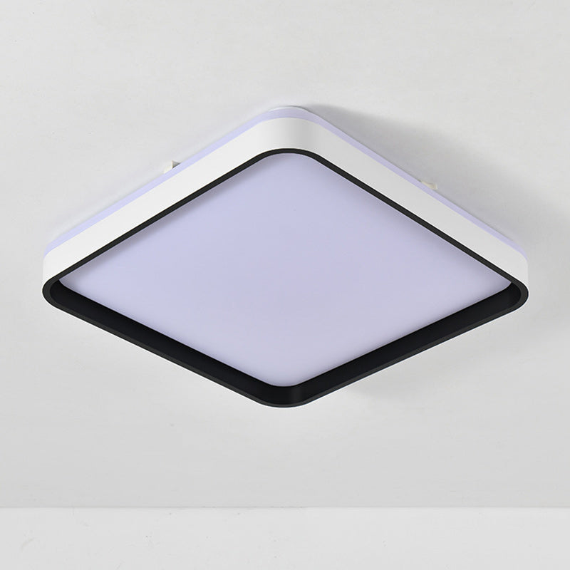 Pantalla de lámpara de hardware cuadrada minimalista moderna de moldeo rotacional LED montada al ras en el techo para dormitorio 