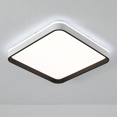 Pantalla de lámpara de hardware cuadrada minimalista moderna de moldeo rotacional LED montada al ras en el techo para dormitorio 