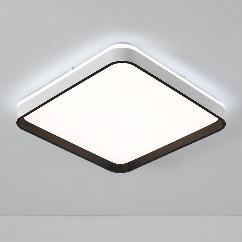 Pantalla de lámpara de hardware cuadrada minimalista moderna de moldeo rotacional LED montada al ras en el techo para dormitorio 