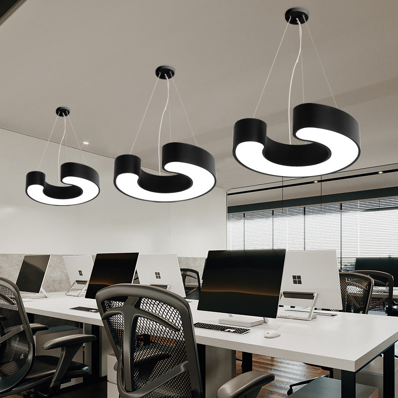 Moderne Einfachheit Kuppel Geometrie Eisen Acryl Lampenschirm LED Kronleuchter Für Büro 