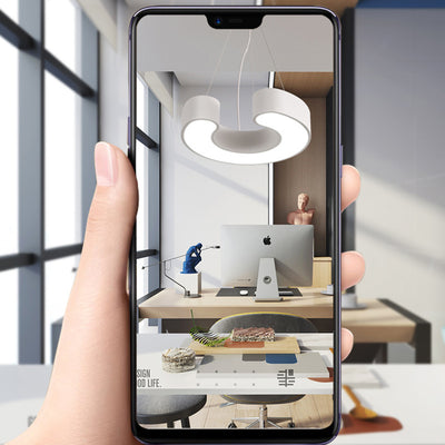 Moderne Einfachheit Kuppel Geometrie Eisen Acryl Lampenschirm LED Kronleuchter Für Büro 