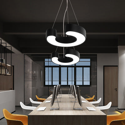 Moderne Einfachheit Kuppel Geometrie Eisen Acryl Lampenschirm LED Kronleuchter Für Büro 