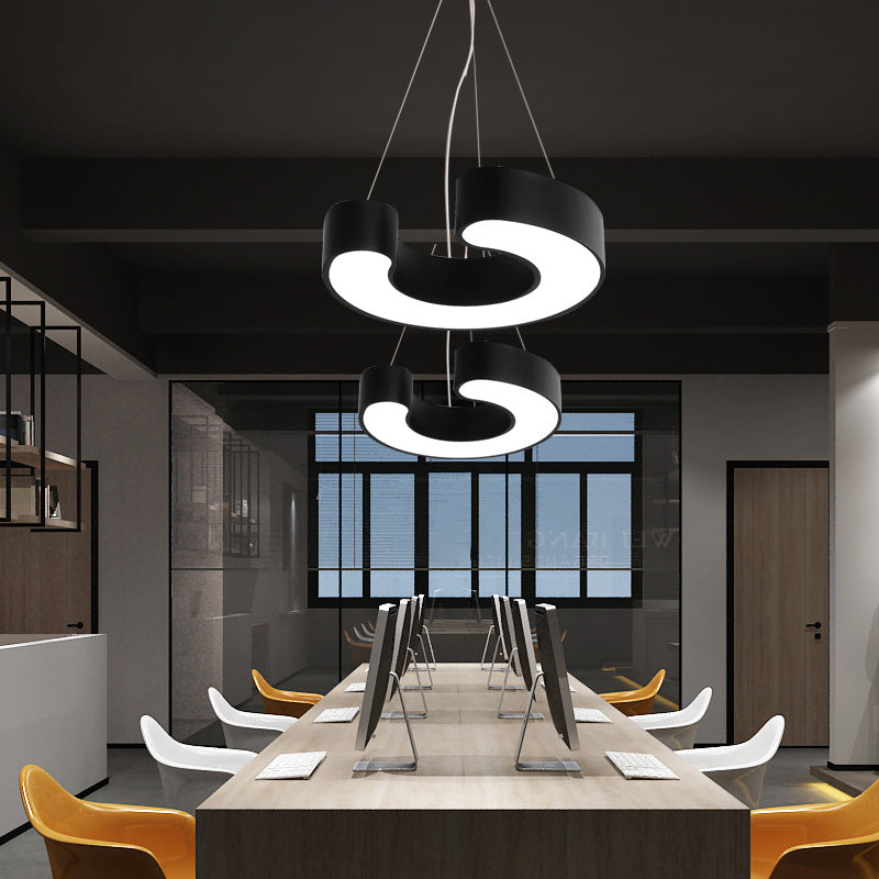 Moderne Einfachheit Kuppel Geometrie Eisen Acryl Lampenschirm LED Kronleuchter Für Büro 