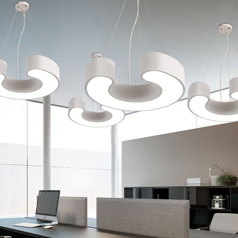 Moderne Einfachheit Kuppel Geometrie Eisen Acryl Lampenschirm LED Kronleuchter Für Büro 