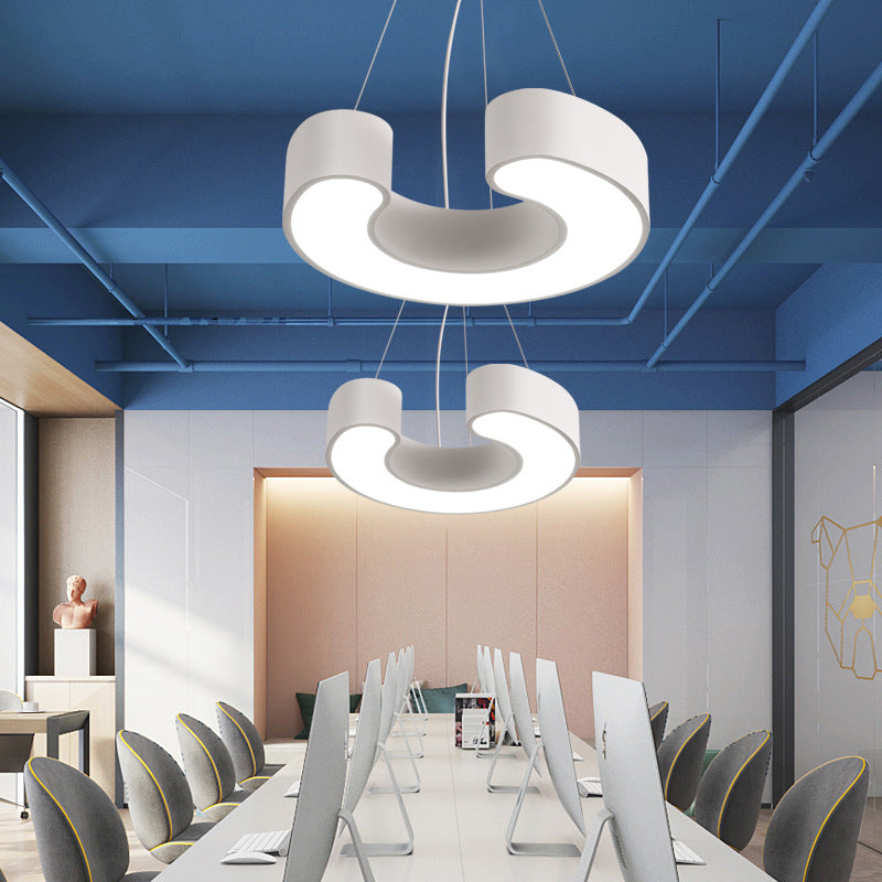 Moderne Einfachheit Kuppel Geometrie Eisen Acryl Lampenschirm LED Kronleuchter Für Büro 