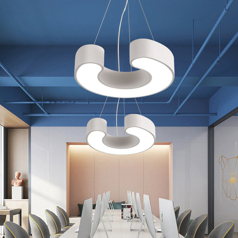 Moderne Einfachheit Kuppel Geometrie Eisen Acryl Lampenschirm LED Kronleuchter Für Büro 
