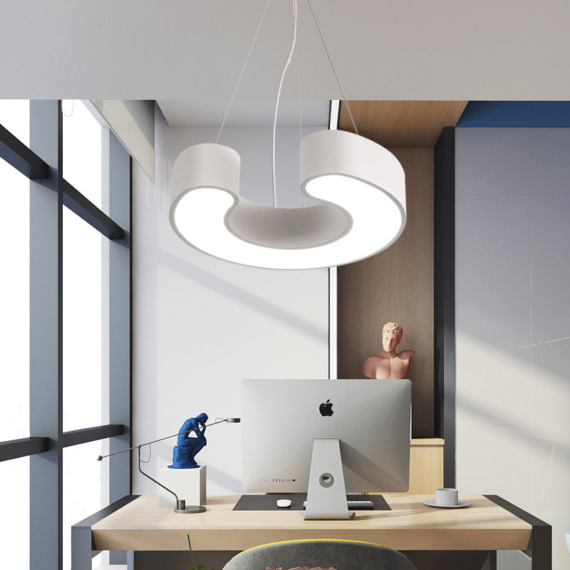 Moderne Einfachheit Kuppel Geometrie Eisen Acryl Lampenschirm LED Kronleuchter Für Büro 