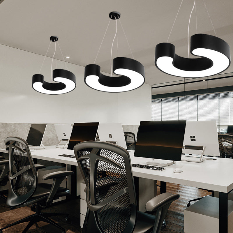Moderne Einfachheit Kuppel Geometrie Eisen Acryl Lampenschirm LED Kronleuchter Für Büro 