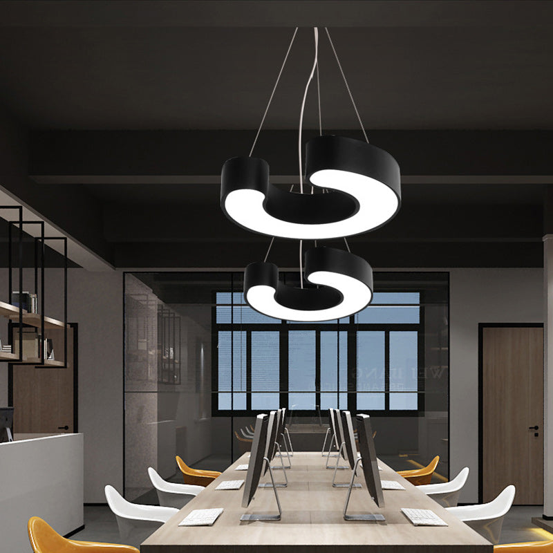Moderne Einfachheit Kuppel Geometrie Eisen Acryl Lampenschirm LED Kronleuchter Für Büro 