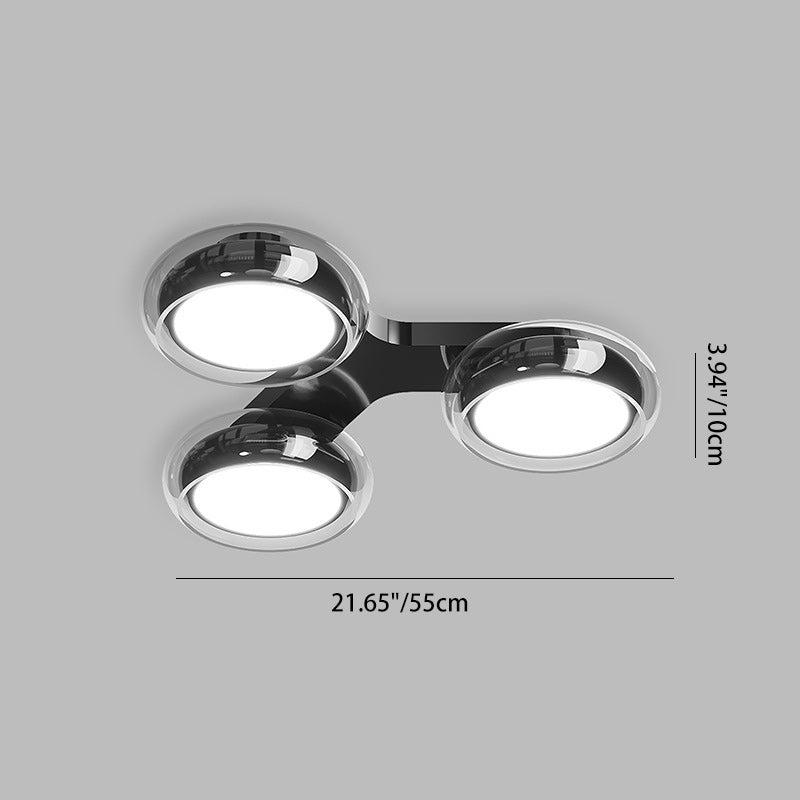 Moderne Art-Deco-Runde Perlen Glas Acryl Lampenschirm Hardware LED Halbeinbau-Deckenleuchte für Wohnzimmer 