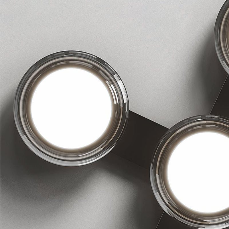 Moderne Art-Deco-Runde Perlen Glas Acryl Lampenschirm Hardware LED Halbeinbau-Deckenleuchte für Wohnzimmer 