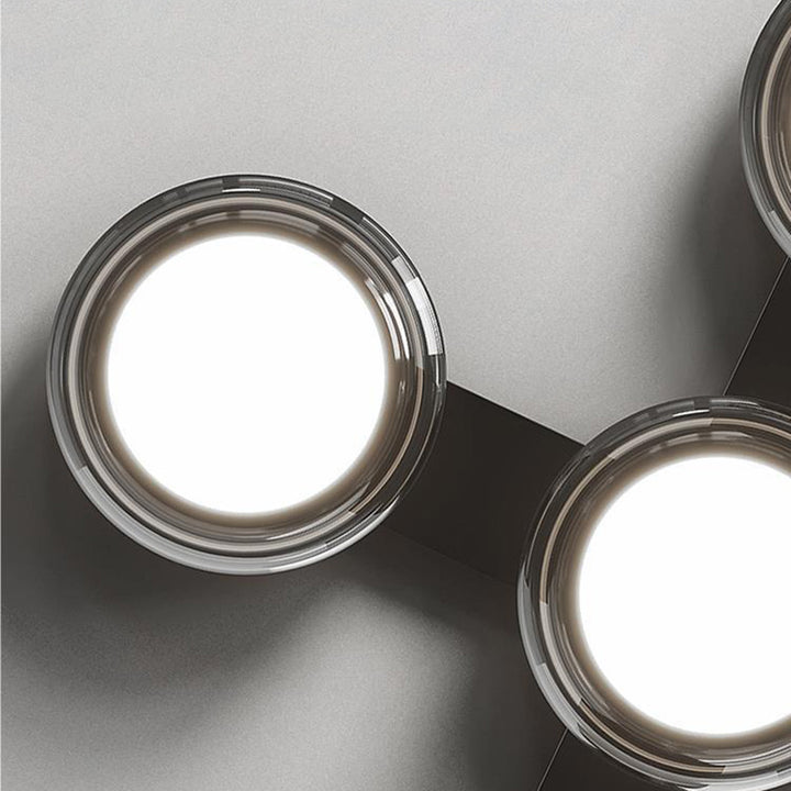 Moderne Art-Deco-Runde Perlen Glas Acryl Lampenschirm Hardware LED Halbeinbau-Deckenleuchte für Wohnzimmer 