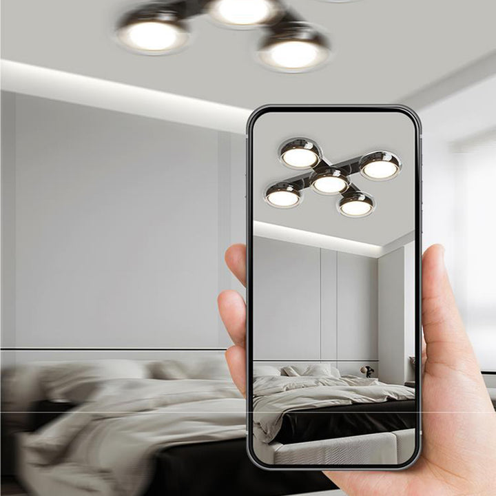 Moderne Art-Deco-Runde Perlen Glas Acryl Lampenschirm Hardware LED Halbeinbau-Deckenleuchte für Wohnzimmer 