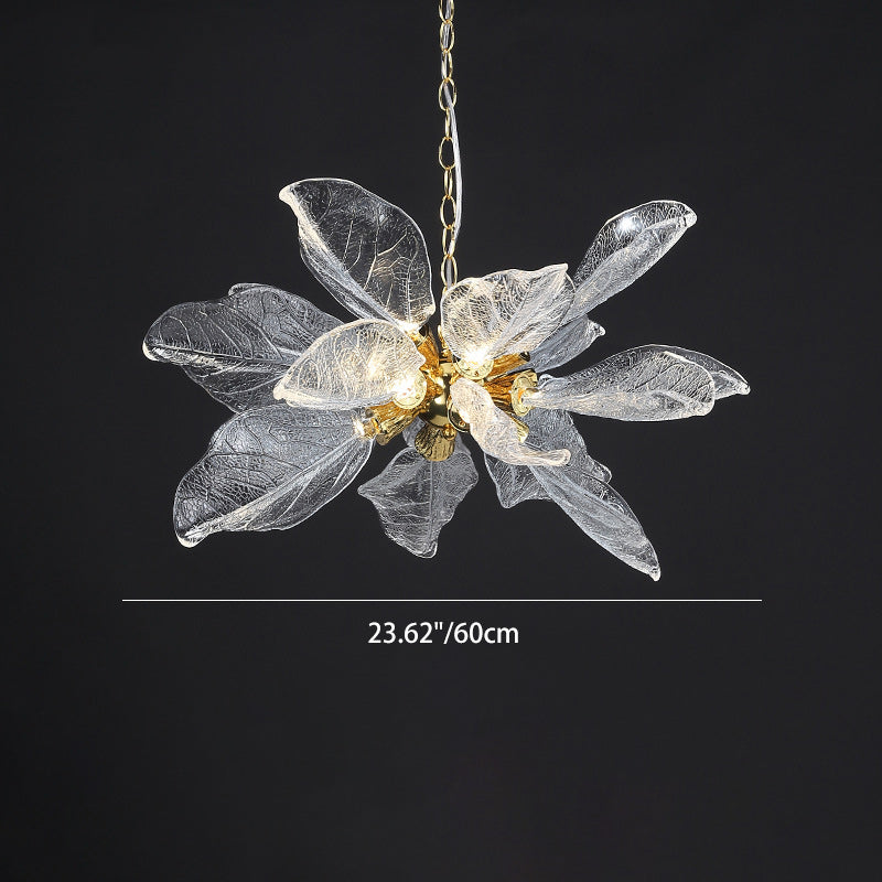 Moderner Luxuszweig verlässt Kristalllampenschirm Aluminium LED Kronleuchter für Esszimmer 