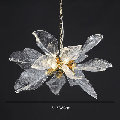 Moderner Luxuszweig verlässt Kristalllampenschirm Aluminium LED Kronleuchter für Esszimmer 