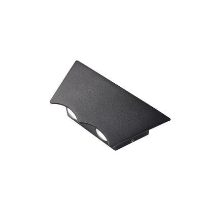 Aplique de pared LED con pantalla de lámpara de aluminio completo en forma de trapecio invertido impermeable de simplicidad moderna para patio exterior 