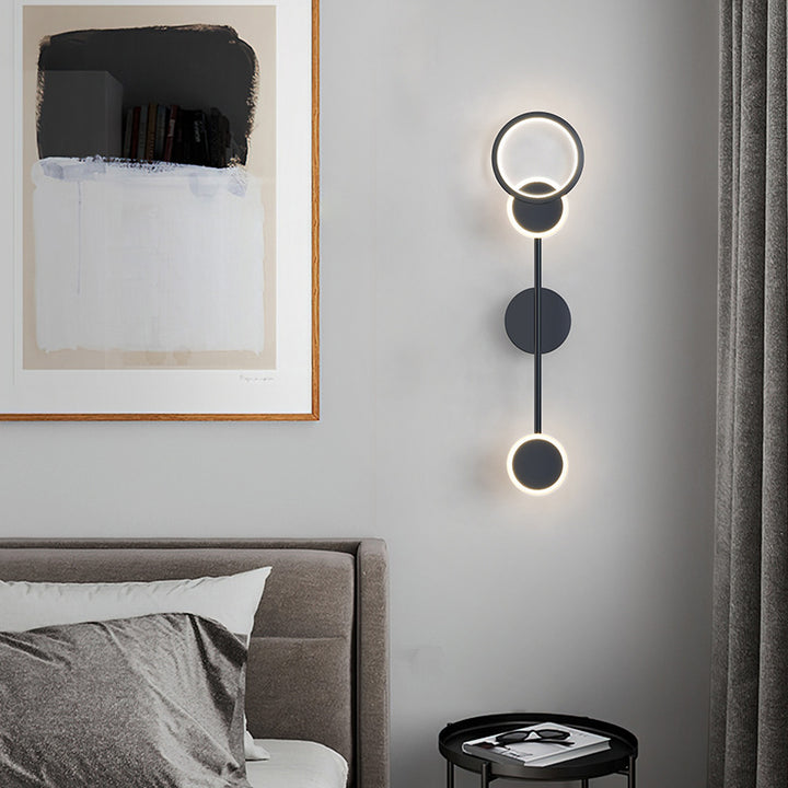 Modern Art Deco Round Acrylic Aluminum Iron LED Wall Sconce Lamp For Living Room