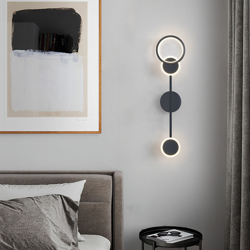 Lámpara Apliques de Pared LED de Hierro y Aluminio Acrílico Redondo de Arte Moderno Deco Para Sala de Estar 
