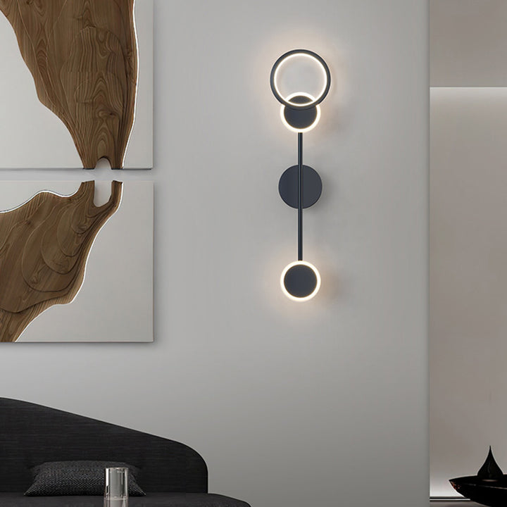 Modern Art Deco Round Acrylic Aluminum Iron LED Wall Sconce Lamp For Living Room