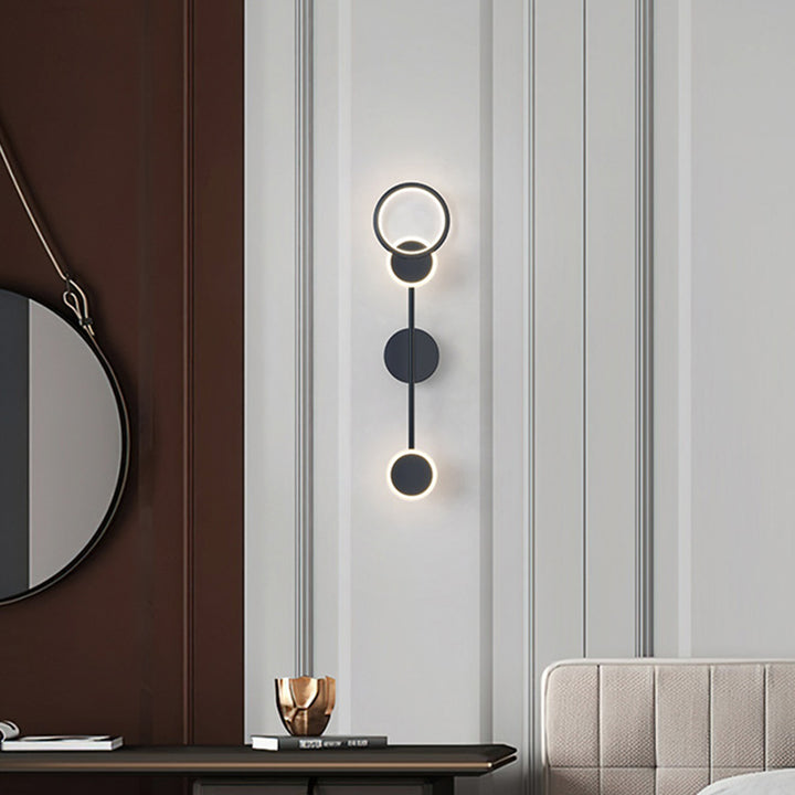 Modern Art Deco Round Acrylic Aluminum Iron LED Wall Sconce Lamp For Living Room