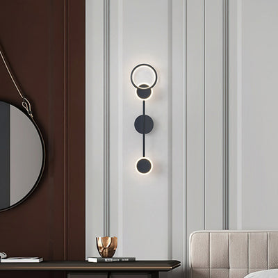Lámpara Apliques de Pared LED de Hierro y Aluminio Acrílico Redondo de Arte Moderno Deco Para Sala de Estar 