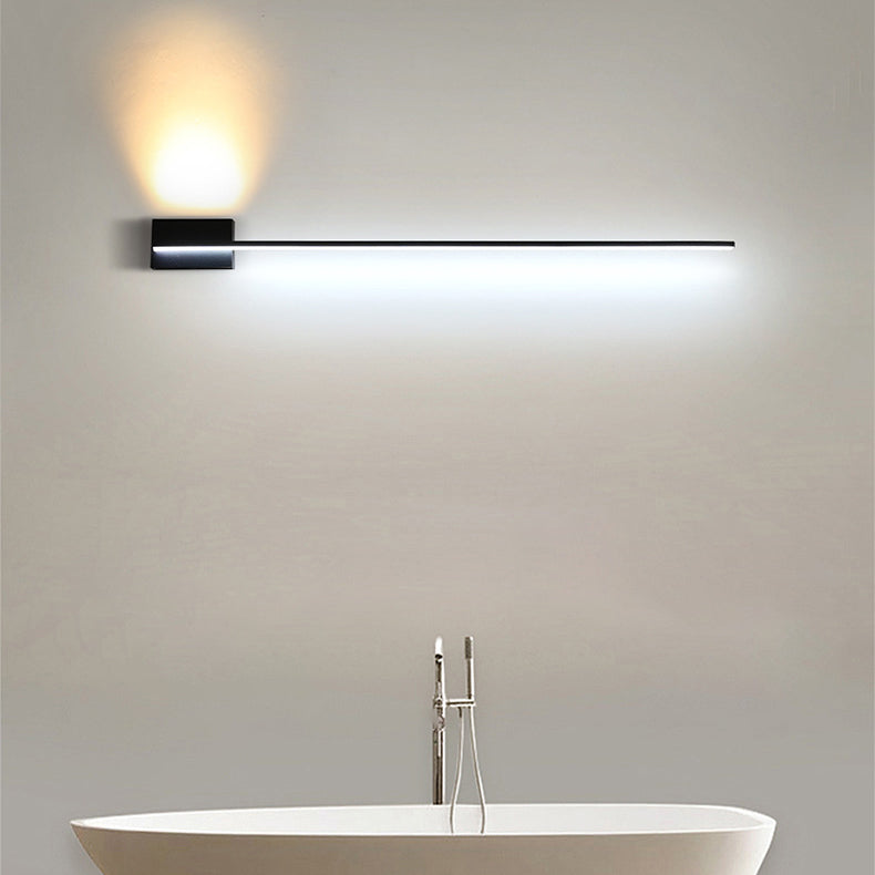 Modern Minimalist Long Strip Hardware Acrylic Lampshade LED Vanity Light Mirror Front Wall Sconce Lamp For Living Room