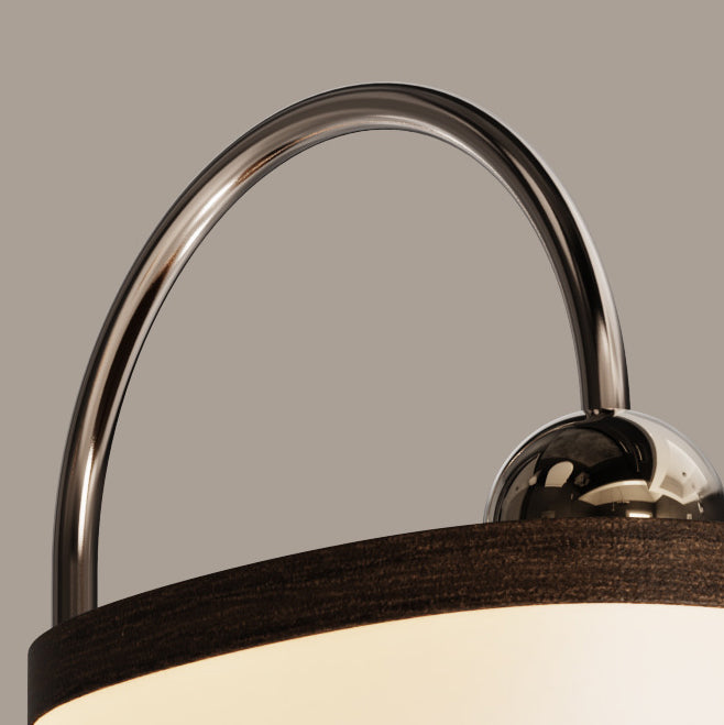 Contemporary Retro Semicircle Roto-molding Acrylic Lampshade Iron LED Wall Sconce Lamp For Living Room