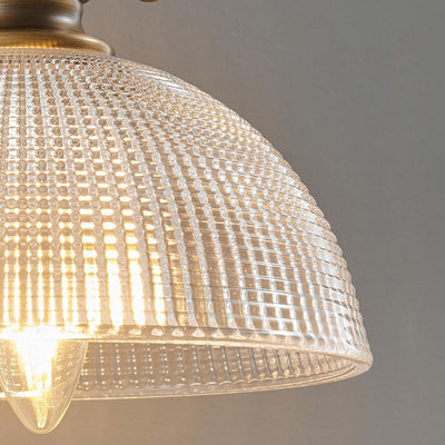 Contemporary Retro Hat Shape Full Copper Glass Lampshade 1 - Light Wall Sconce Lamp For Bedroom