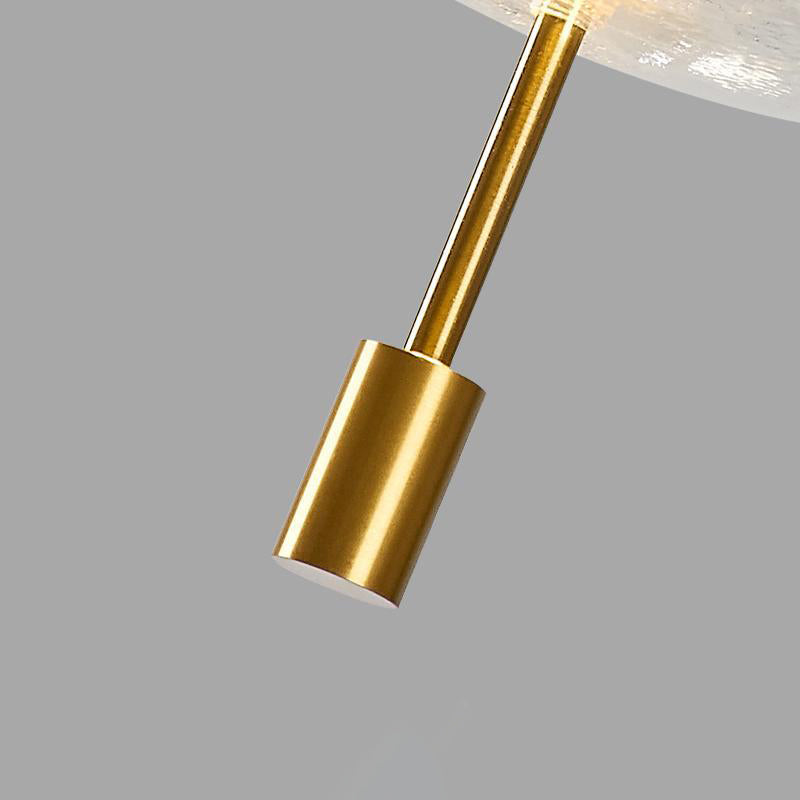 Lustre LED en fer avec abat-jour en verre ovale et moderne pour salle à manger 