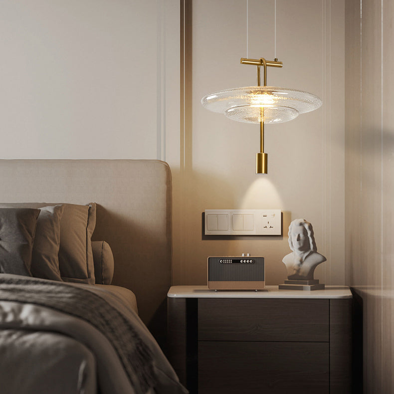 Lustre LED en fer avec abat-jour en verre ovale et moderne pour salle à manger 