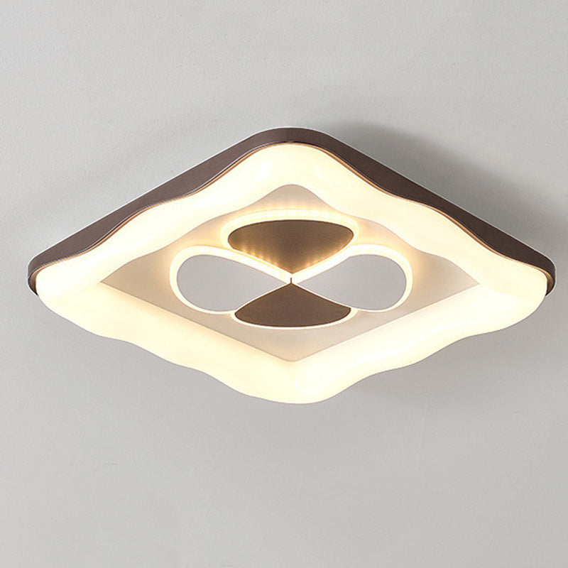 Plafonnier LED avec abat-jour en fer moulé rotatif, contemporain nordique, rond carré, pour chambre à coucher 