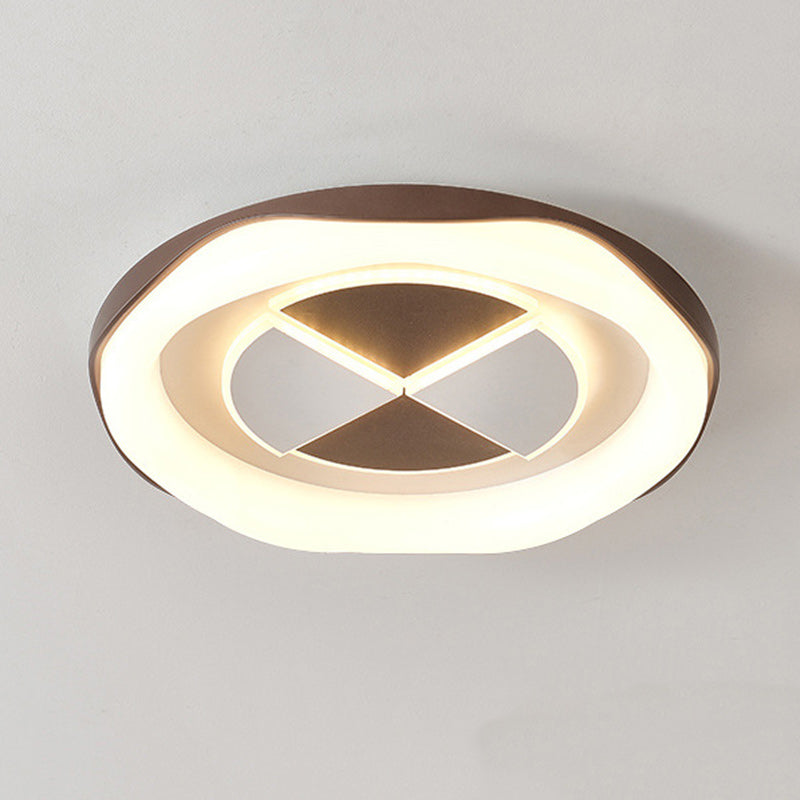 Plafonnier LED avec abat-jour en fer moulé rotatif, contemporain nordique, rond carré, pour chambre à coucher 
