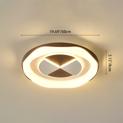 Plafonnier LED avec abat-jour en fer moulé rotatif, contemporain nordique, rond carré, pour chambre à coucher 