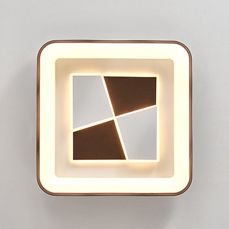 Plafonnier LED avec abat-jour en fer moulé rotatif, contemporain nordique, rond carré, pour chambre à coucher 