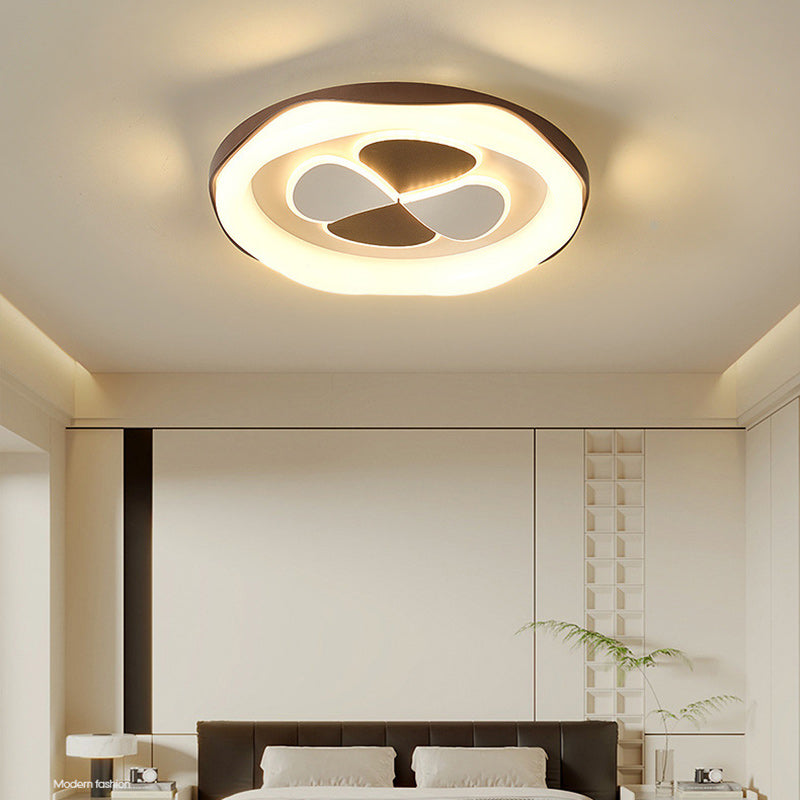 Plafonnier LED avec abat-jour en fer moulé rotatif, contemporain nordique, rond carré, pour chambre à coucher 