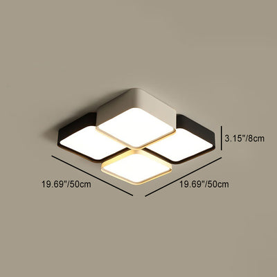 Lumière de plafond LED à montage encastré avec abat-jour en acrylique, aluminium et fer, de style contemporain et simplicité, pour chambre à coucher 